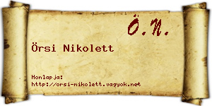 Örsi Nikolett névjegykártya