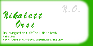 nikolett orsi business card